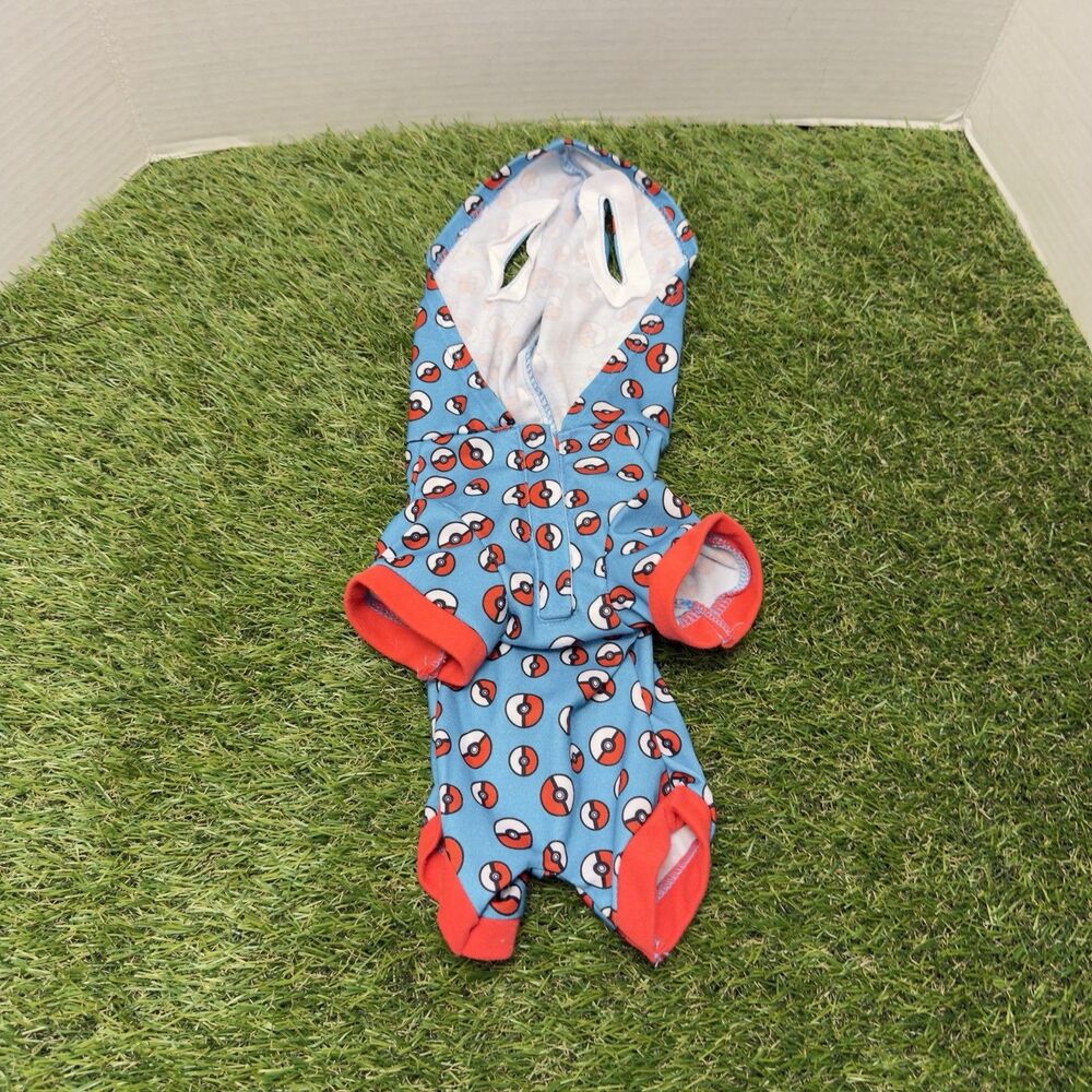 Build A Bear Pokemon Clothes Pokeball Sleeper Pajamas Blue Red Outfit